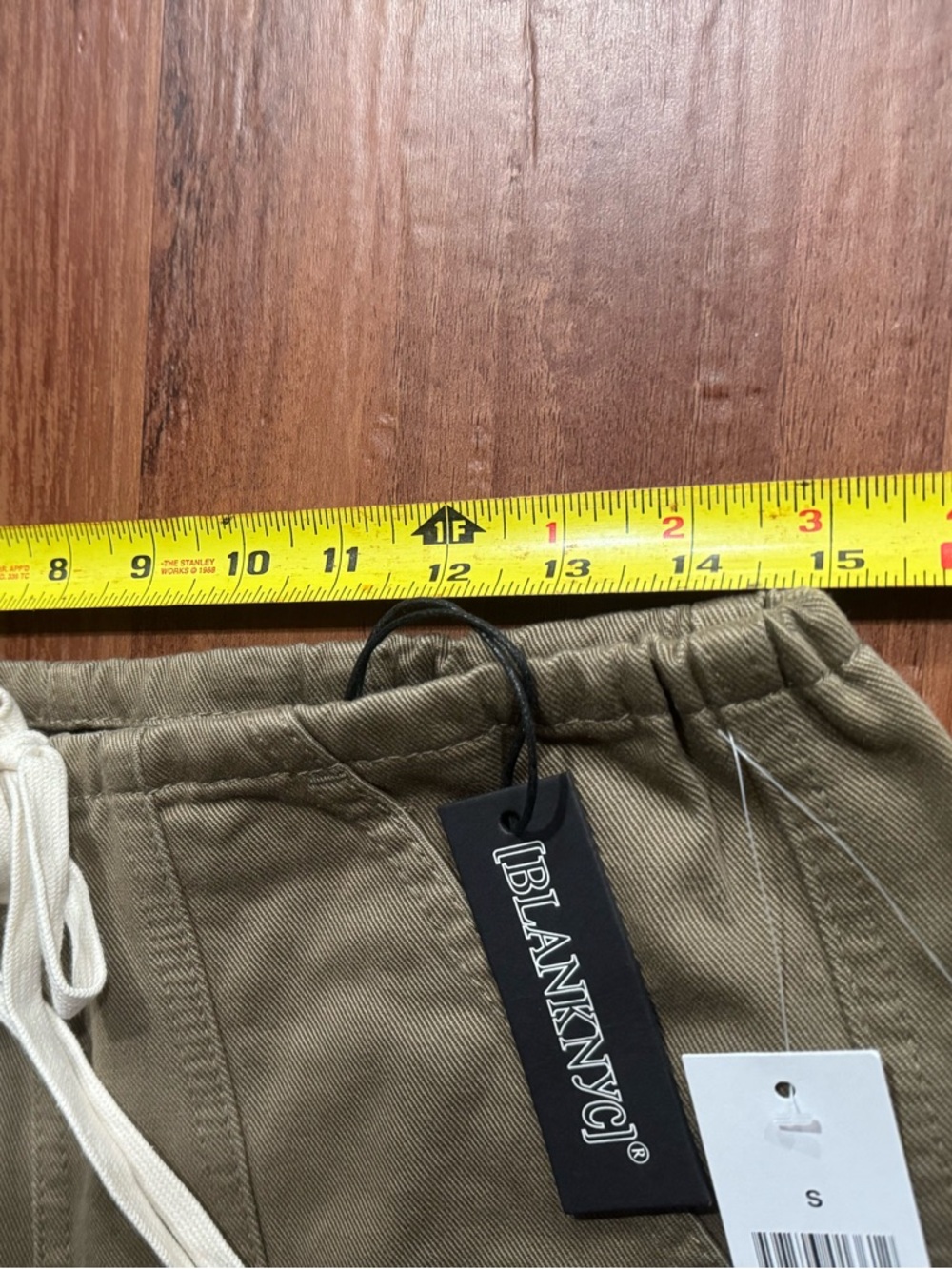 BLANKNYC Barrel Leg Pants S Tan Drawstring High Rise Utility Wide Leg NWT - Picture 6 of 9